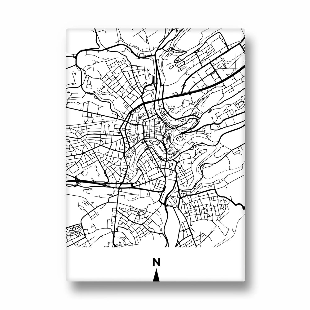 Old Town Compass Grid - street map wall art