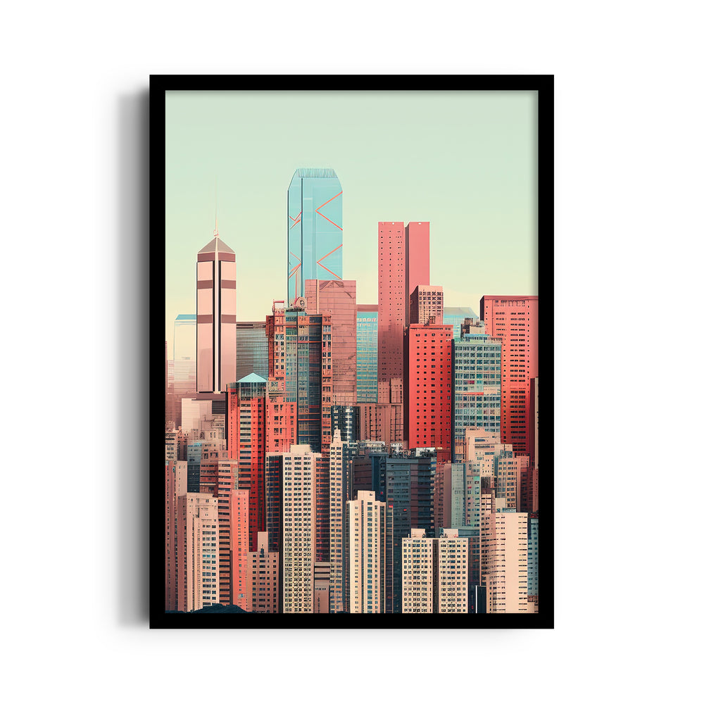 Pastel Metropolis Skyline - City Wall Art - Pillow Fights