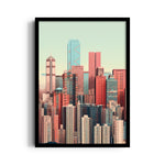 Pastel Metropolis Skyline - City Wall Art - Pillow Fights