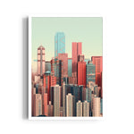 Pastel Metropolis Skyline - City Wall Art - Pillow Fights