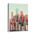 Pastel Metropolis Skyline - City Wall Art - Pillow Fights