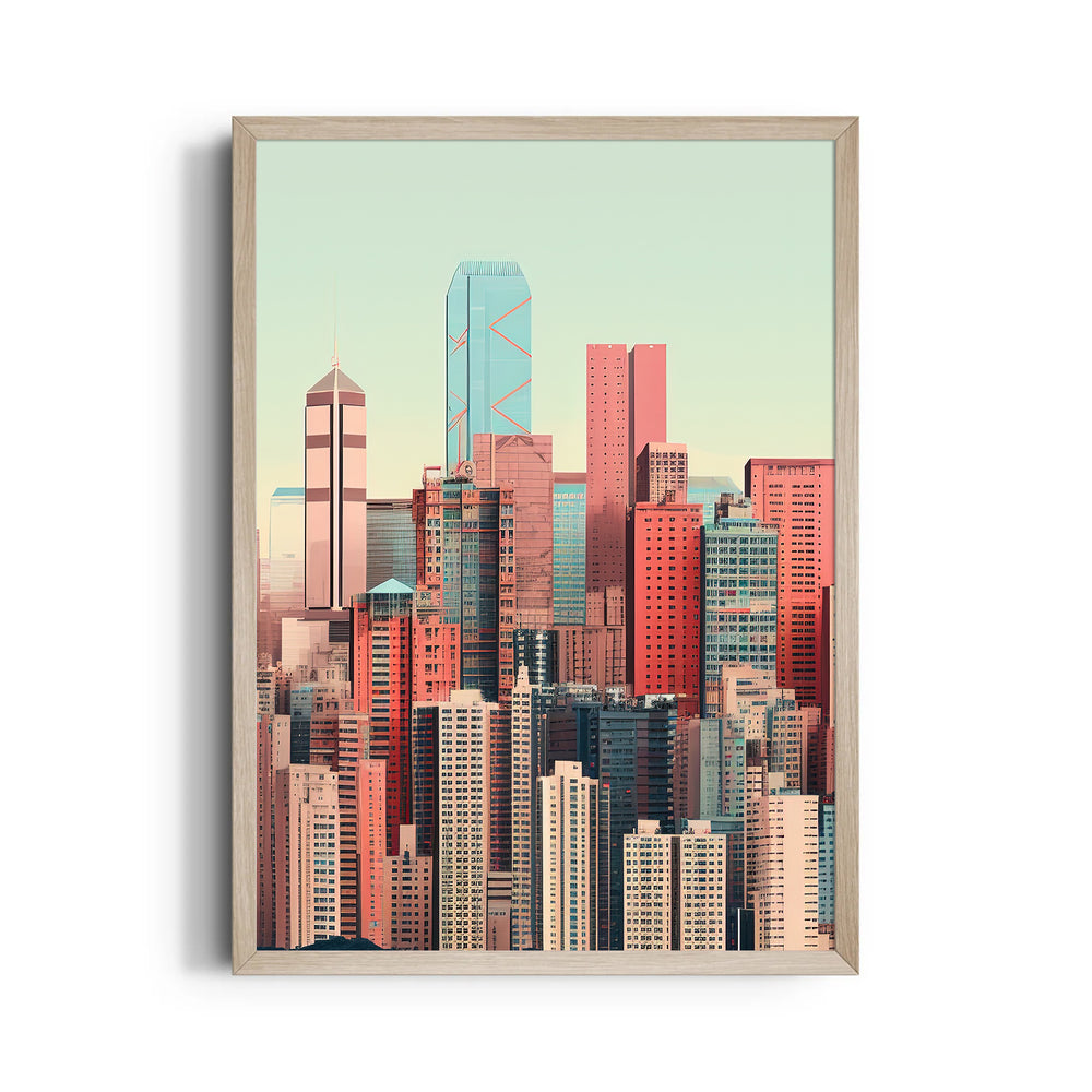 Pastel Metropolis Skyline - City Wall Art - Pillow Fights