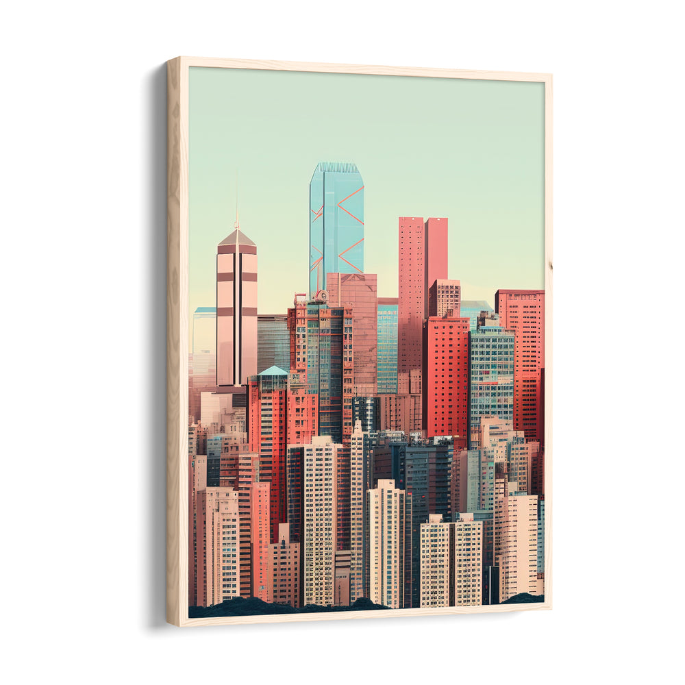 Pastel Metropolis Skyline - City Wall Art - Pillow Fights