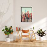 Pastel Metropolis Skyline - City Wall Art - Pillow Fights