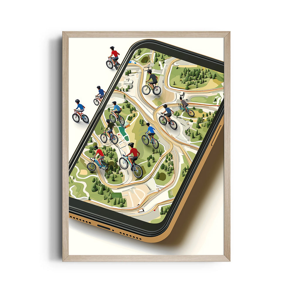 Pedal Path Navigator - street map wall art