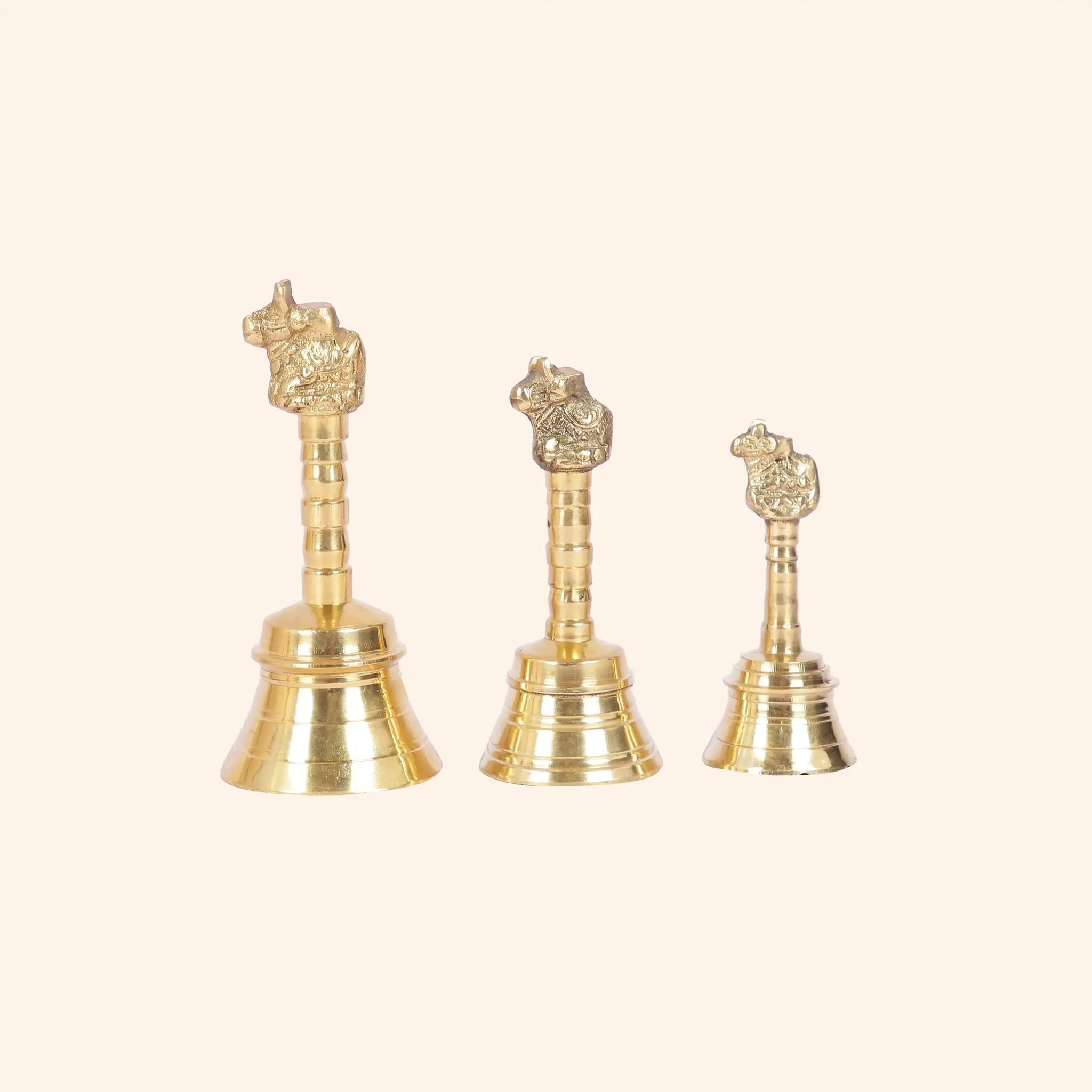 Traditional Brass Nandi Puja Bell (Ghanti) | Available in 3 Sizes