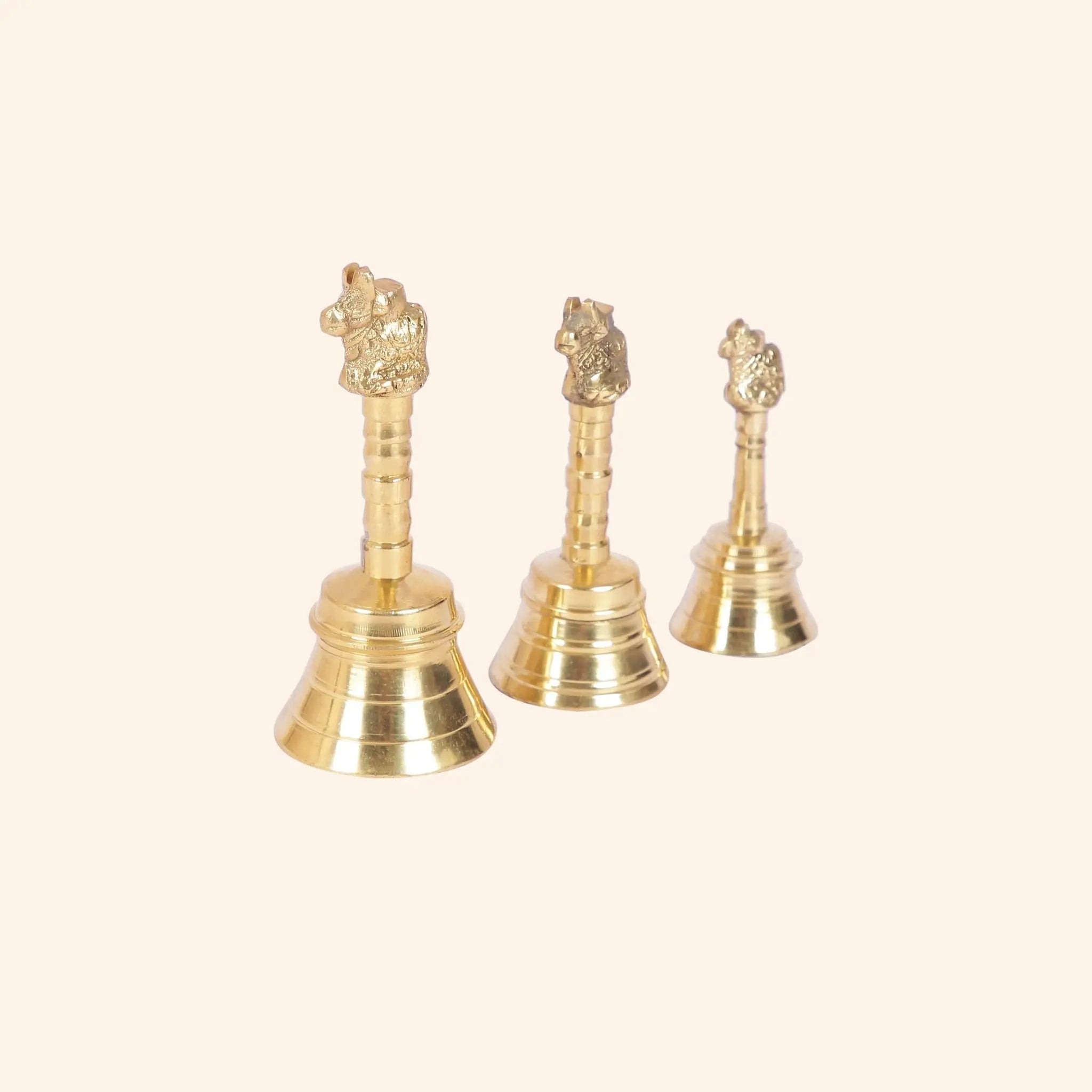 Traditional Brass Nandi Puja Bell (Ghanti) | Available in 3 Sizes