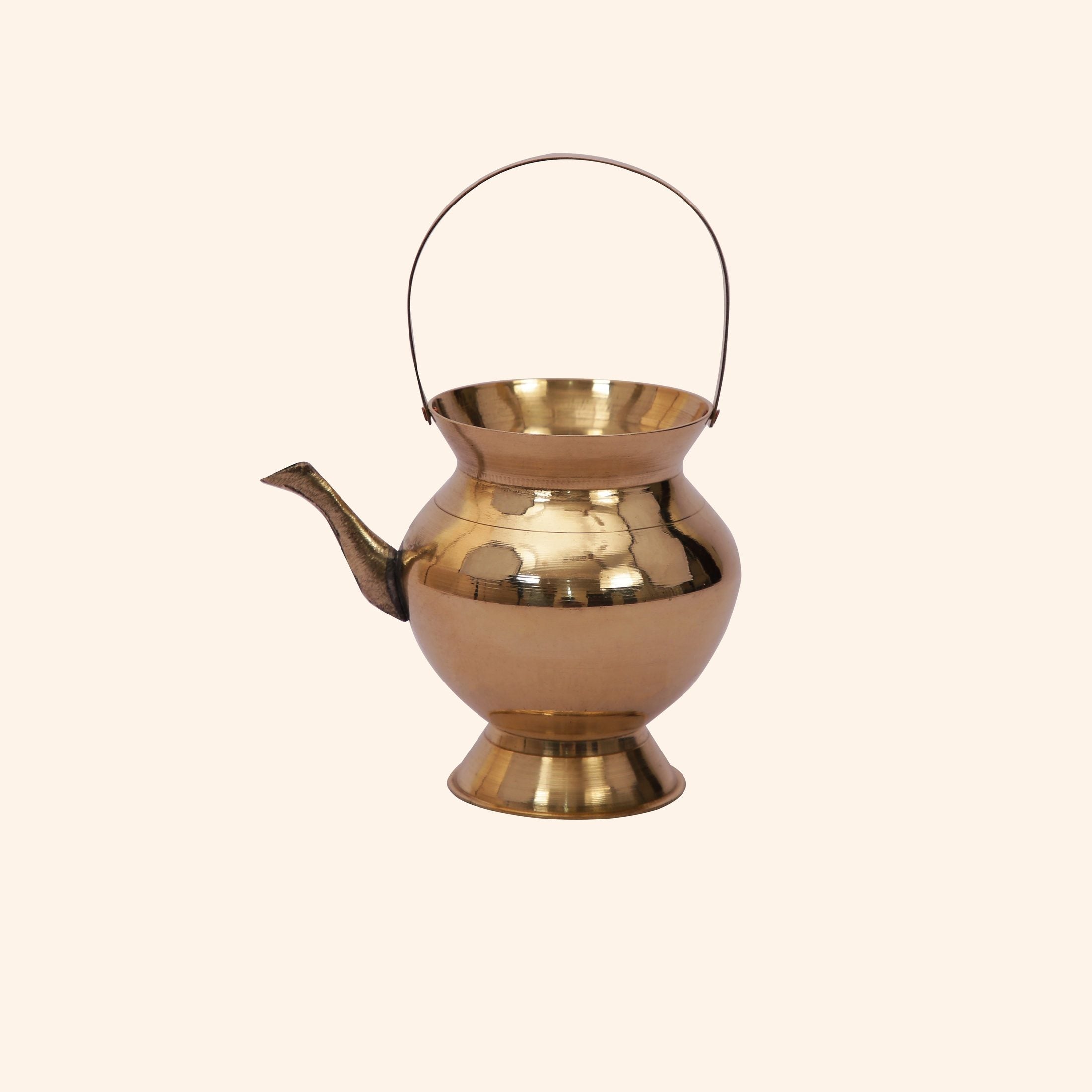 Traditional Brass Puja Kamandal | Holy Water Pot for Rituals & Abhishek