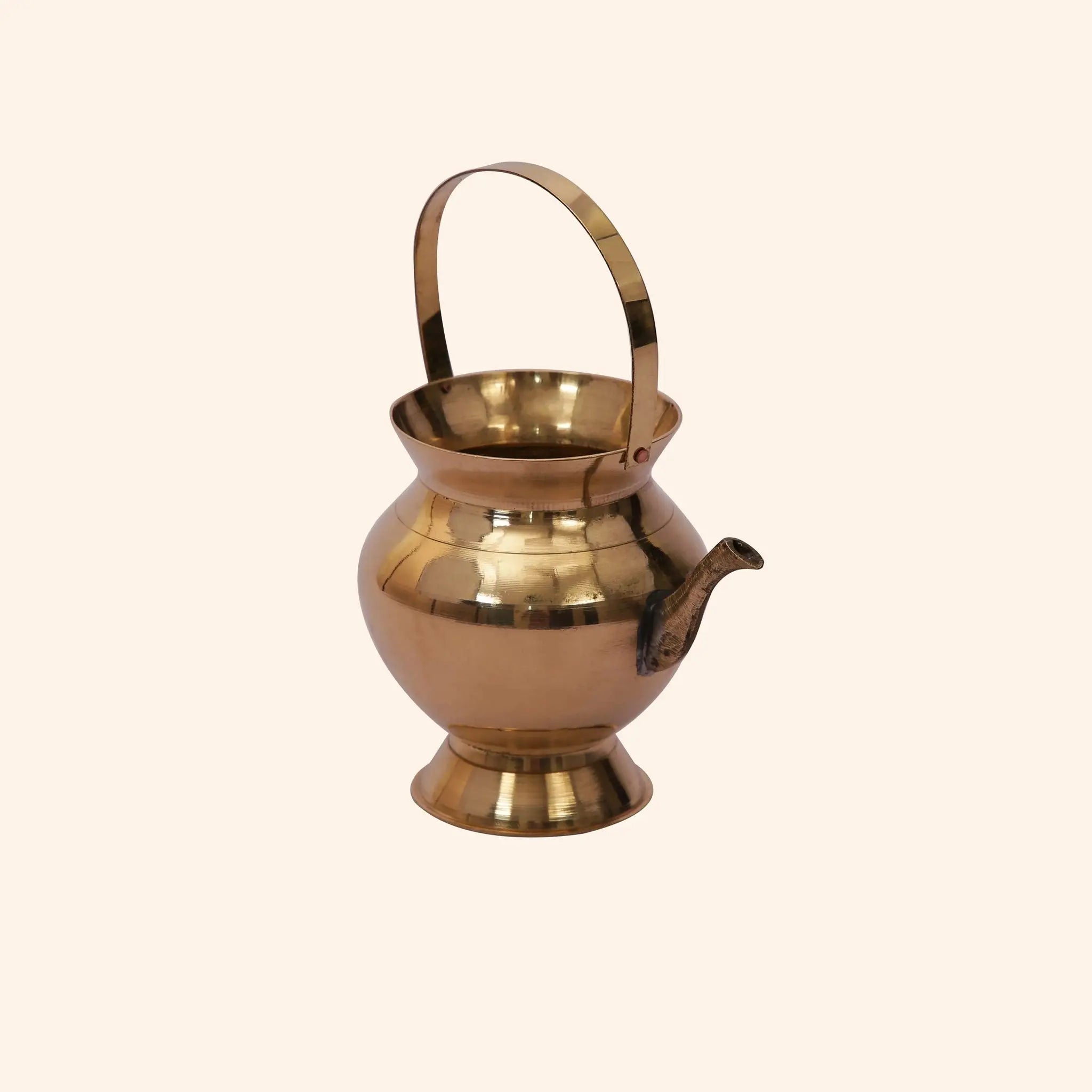 Traditional Brass Puja Kamandal | Holy Water Pot for Rituals & Abhishek