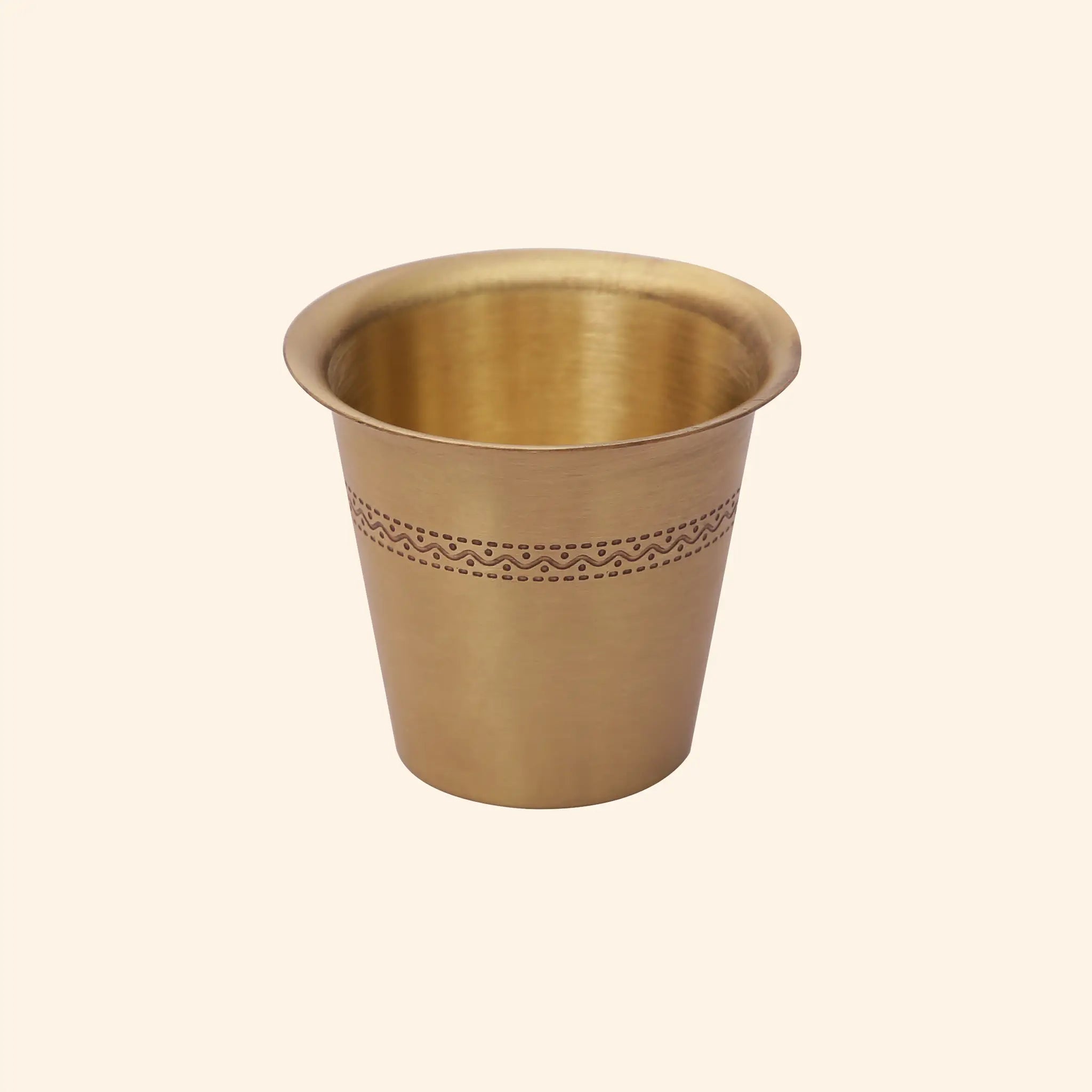 Traditional South Indian Brass Coffee Davara Set (Tumbler & Bowl)