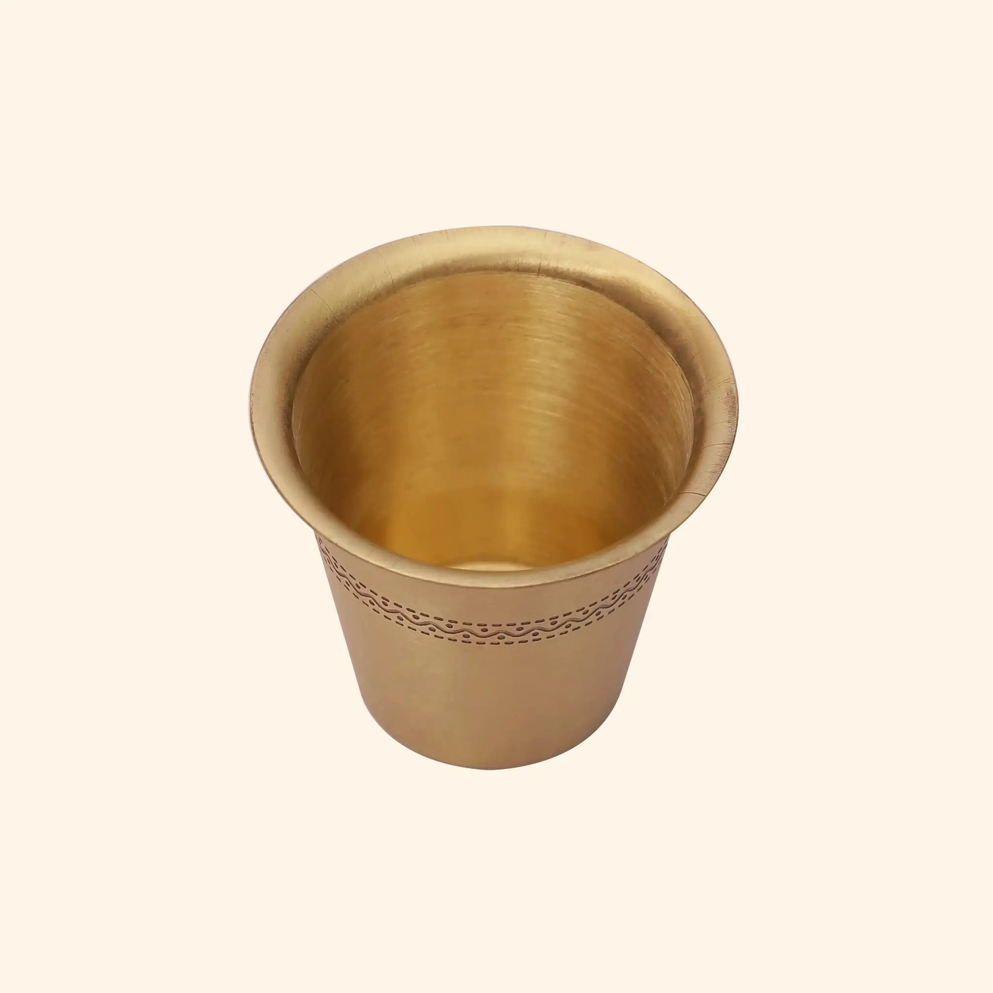 Traditional South Indian Brass Coffee Davara Set (Tumbler & Bowl)