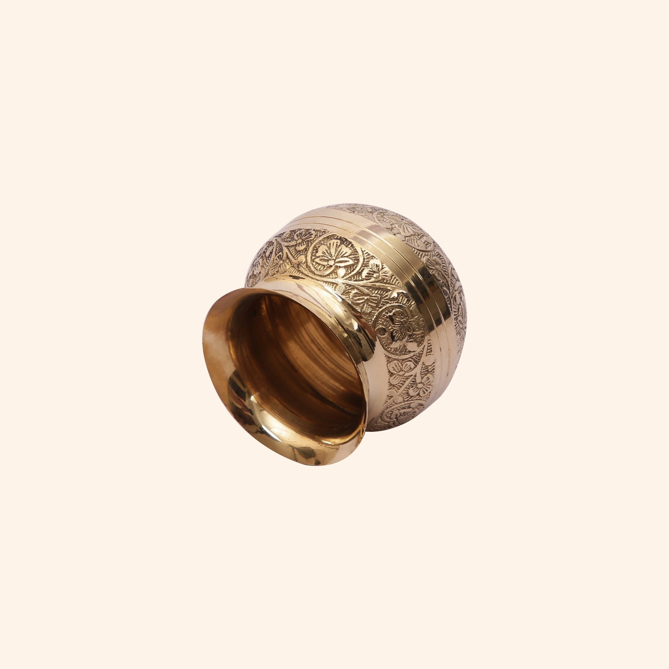Ornate Brass Puja Lota/Kalash ("Lotus Brass")