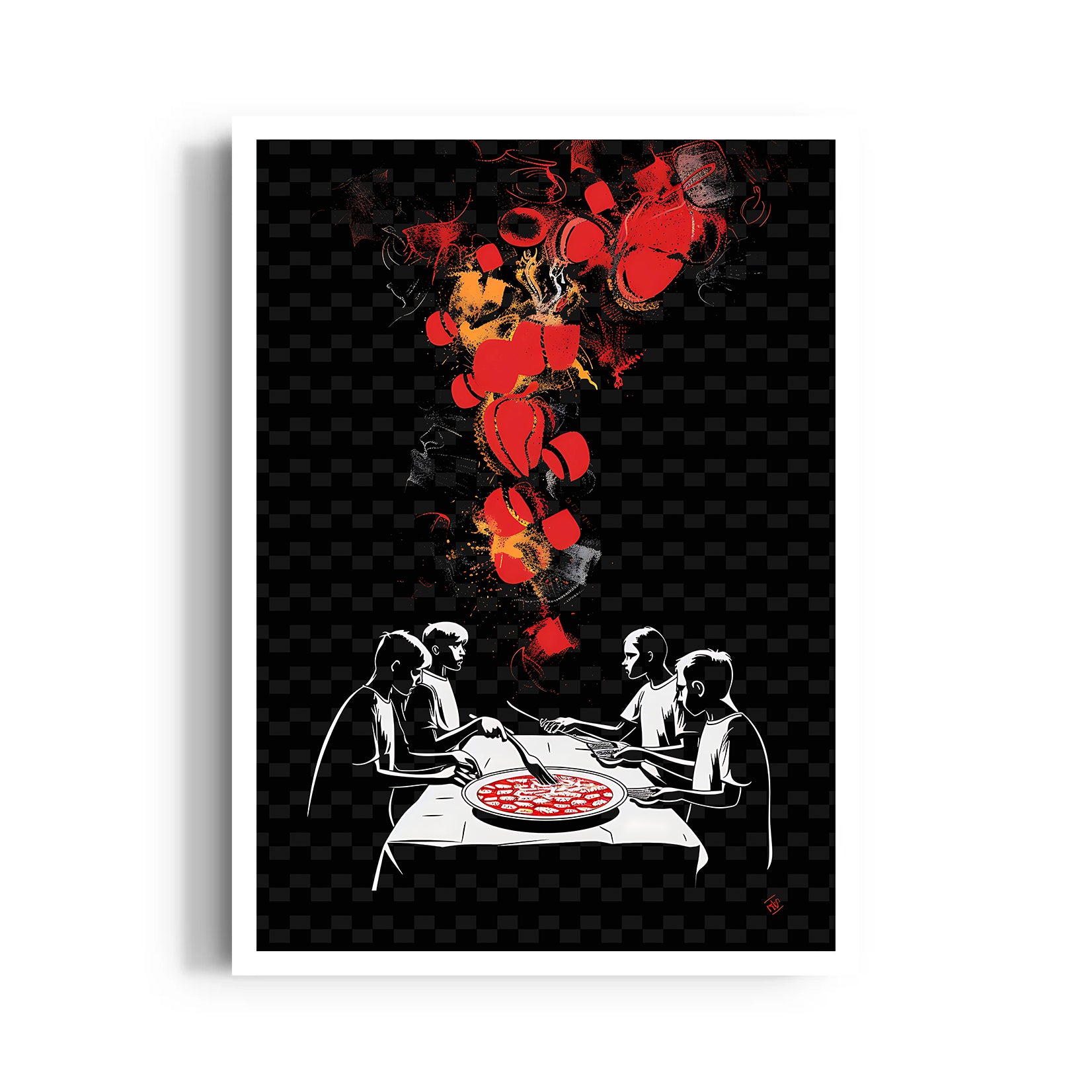 Pizza Night Explosion - Food & Bar Wall Art