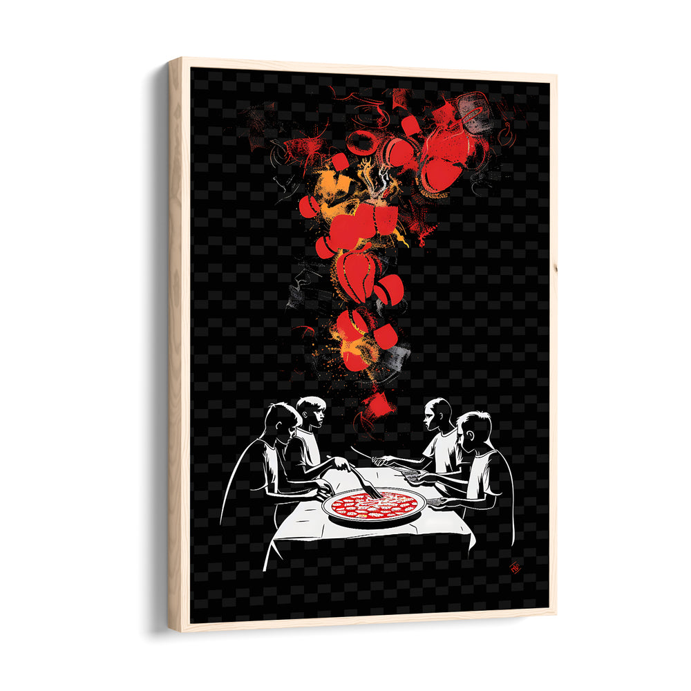 Pizza Night Explosion - Food & Bar Wall Art - Pillow Fights
