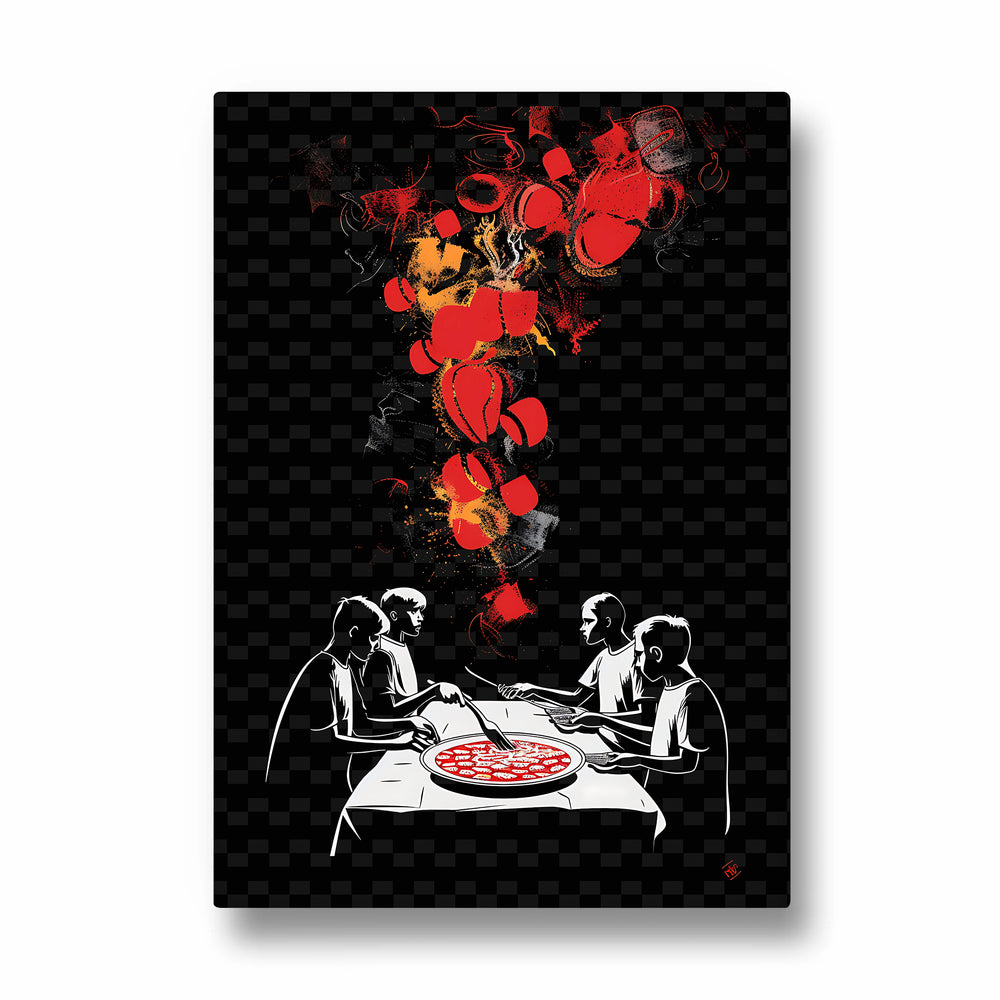 Pizza Night Explosion - Food & Bar Wall Art - Pillow Fights