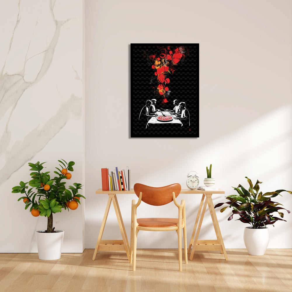 Pizza Night Explosion - Food & Bar Wall Art - Pillow Fights