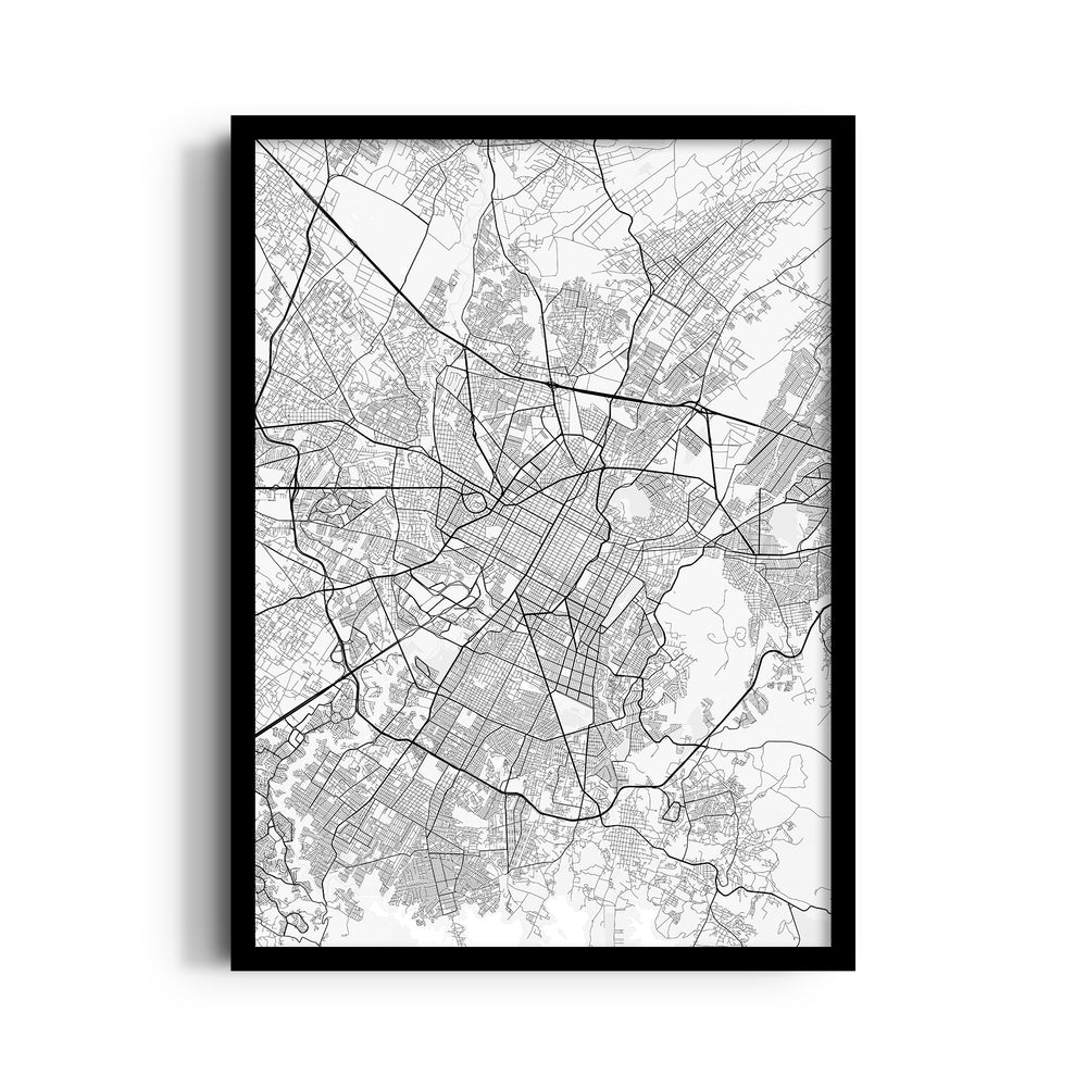 Radiant City Grid - street map wall art
