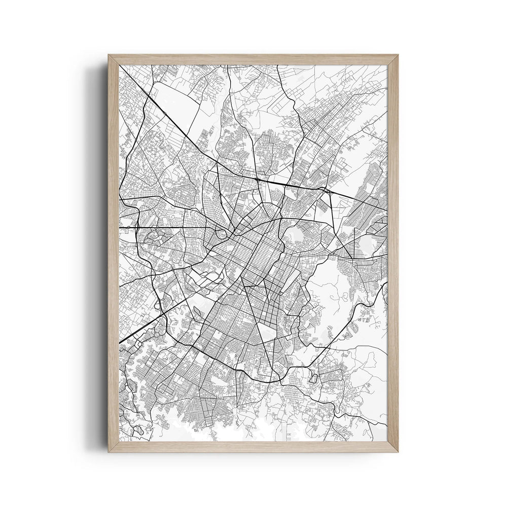 Radiant City Grid - street map wall art