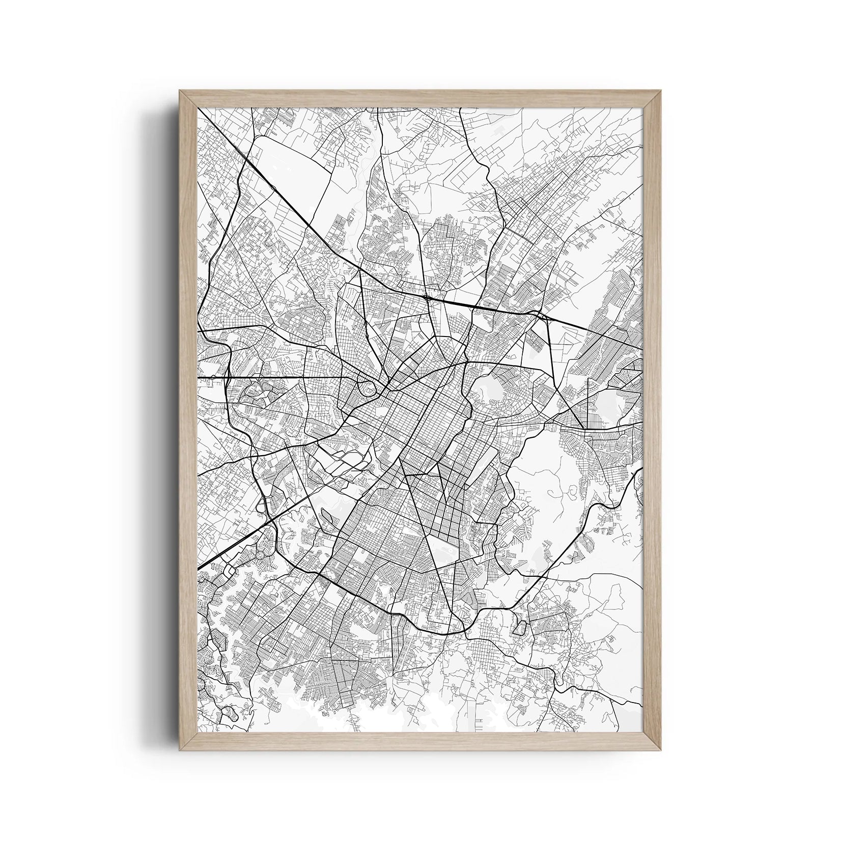 Radiant City Grid - street map wall art