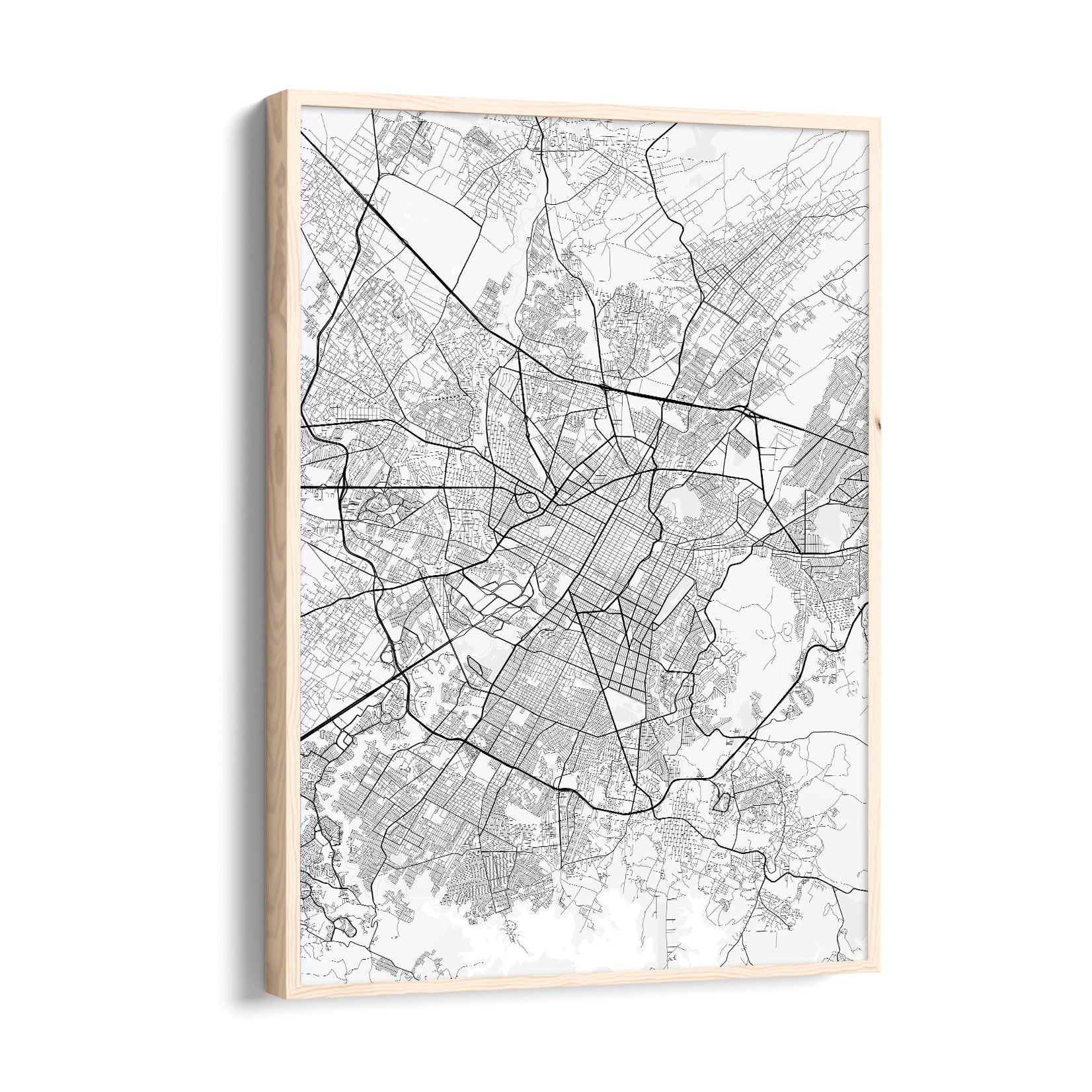 Radiant City Grid - street map wall art
