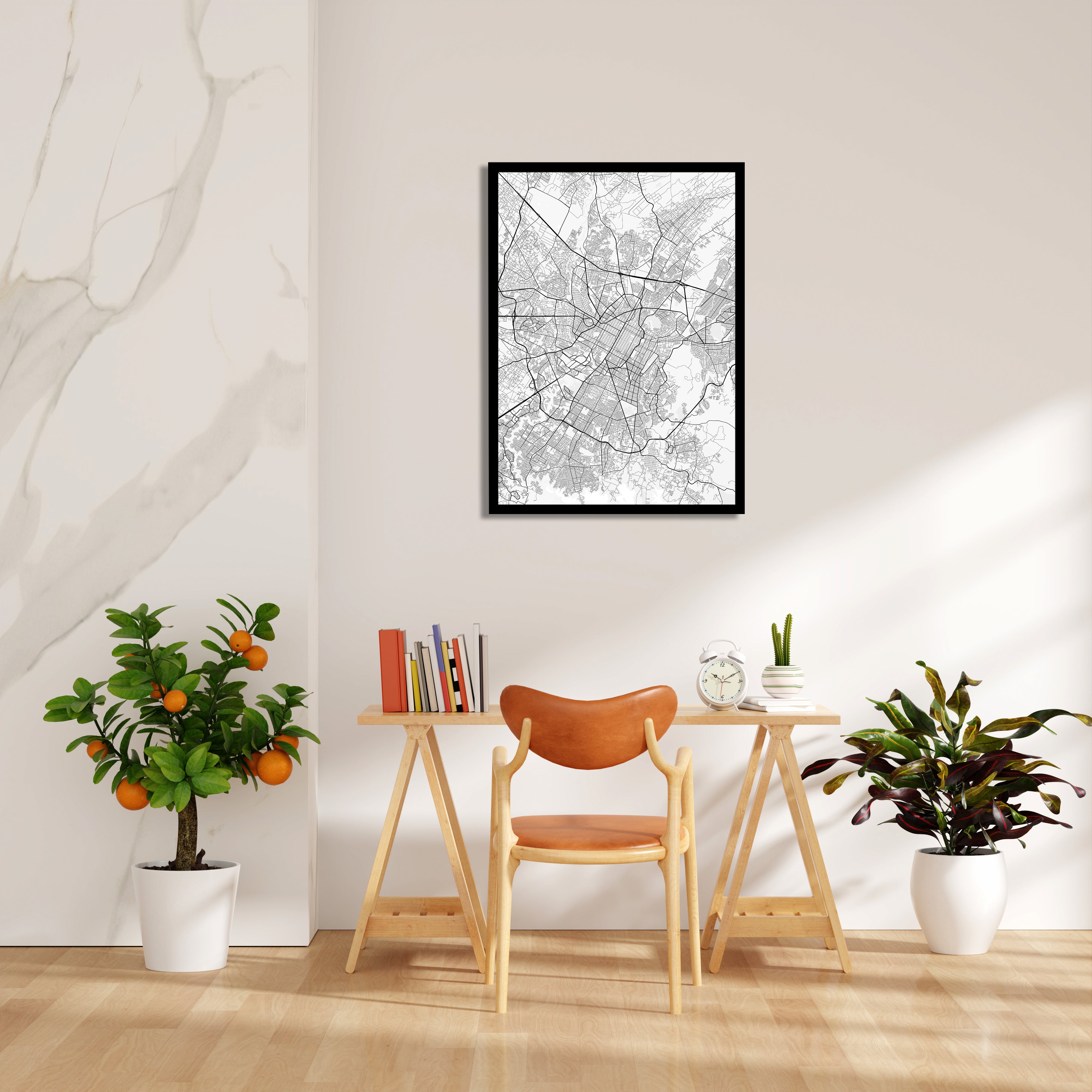 Radiant City Grid - street map wall art