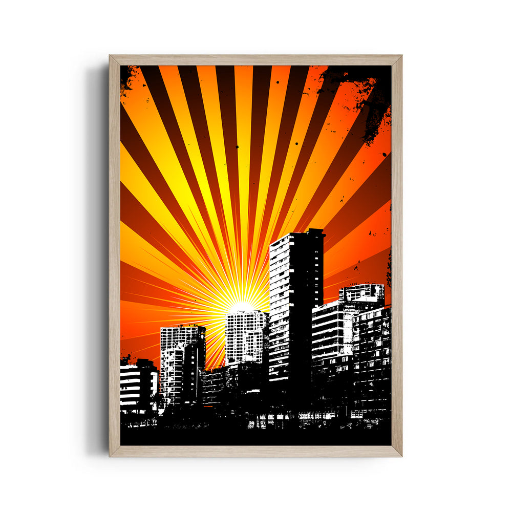 Radiant Urban Sunrise - City Wall Art