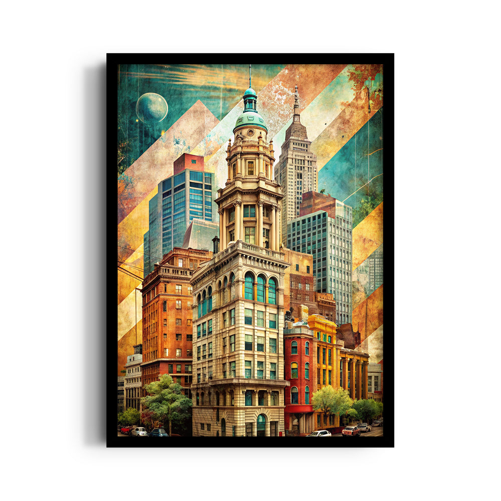 Retro Skyline Heritage - City Wall Art