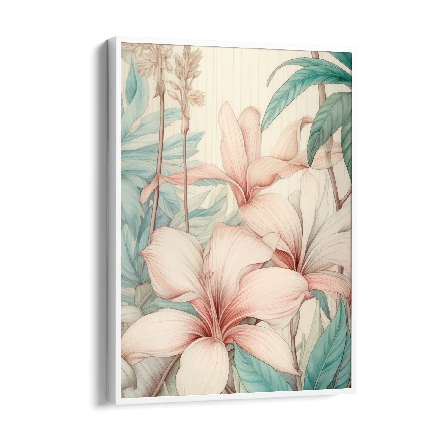 Serene Blush Amaryllis - Botanical Wall Art