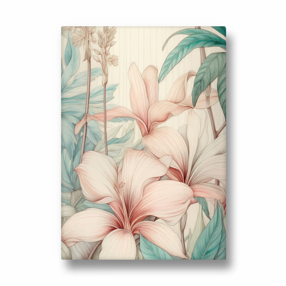 Serene Blush Amaryllis - Botanical Wall Art - Pillow Fights