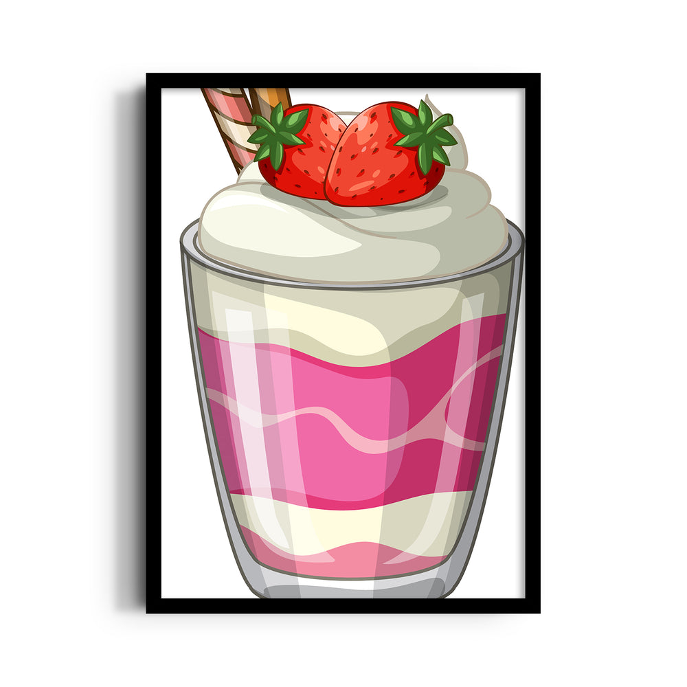 Strawberry Cream Delight – Dessert Wall Art