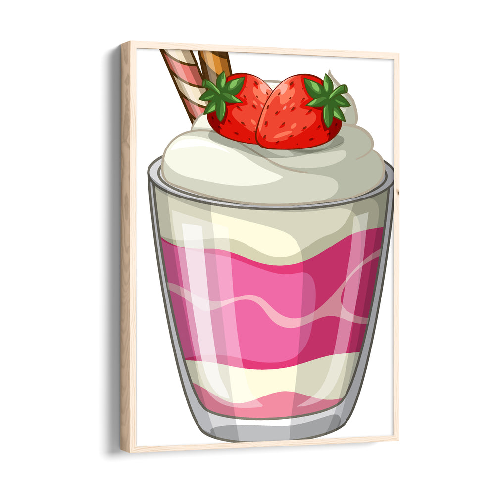 Strawberry Cream Delight – Dessert Wall Art