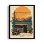 Sunset Café Corner – Cozy Bistro Wall Art
