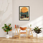Sunset Café Corner – Cozy Bistro Wall Art
