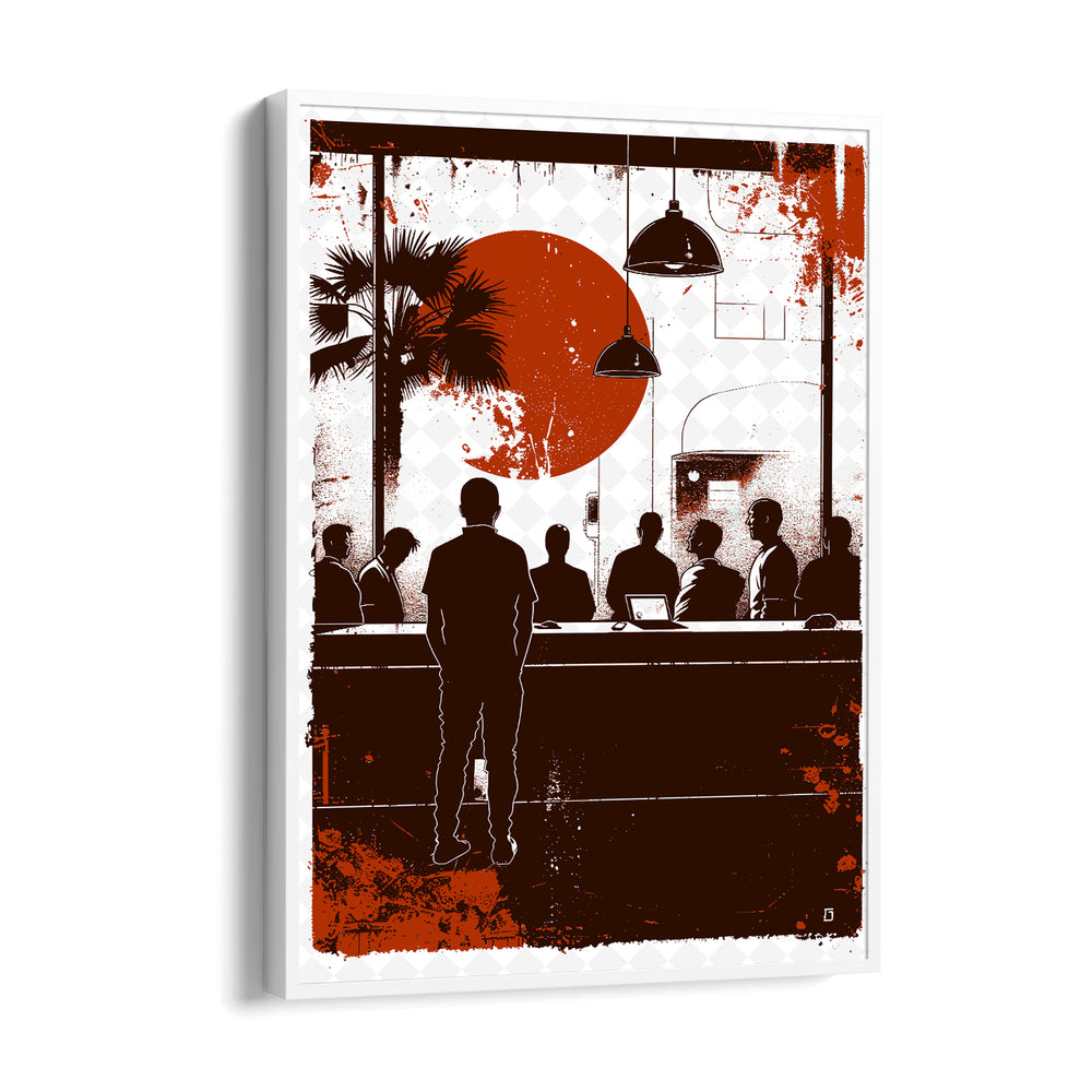 Sunset Caf Gathering - Food & Bar Wall Art - Pillow Fights