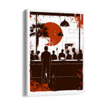 Sunset Caf Gathering - Food & Bar Wall Art - Pillow Fights