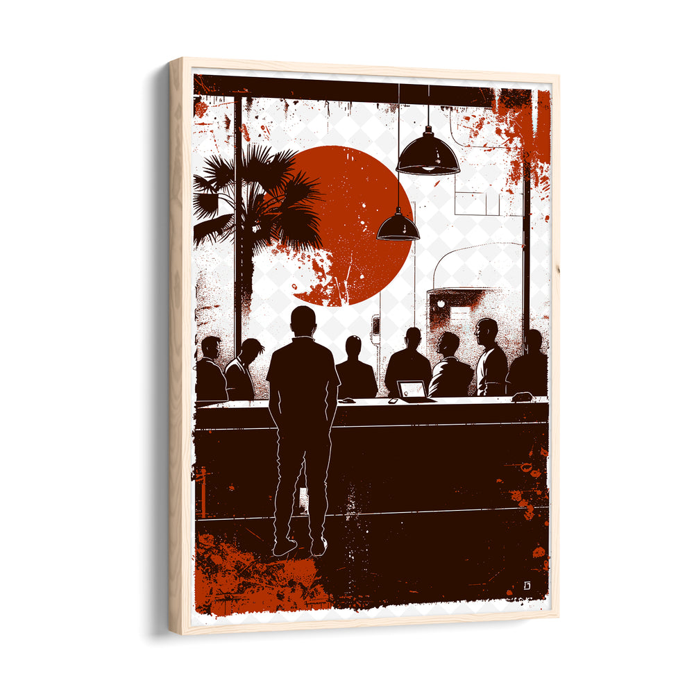 Sunset Caf Gathering - Food & Bar Wall Art - Pillow Fights