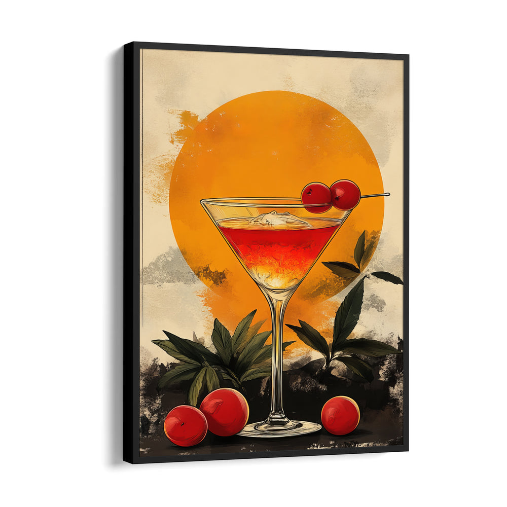 Sunset Cherry Martini - Cocktail Bar Wall Art - Pillow Fights
