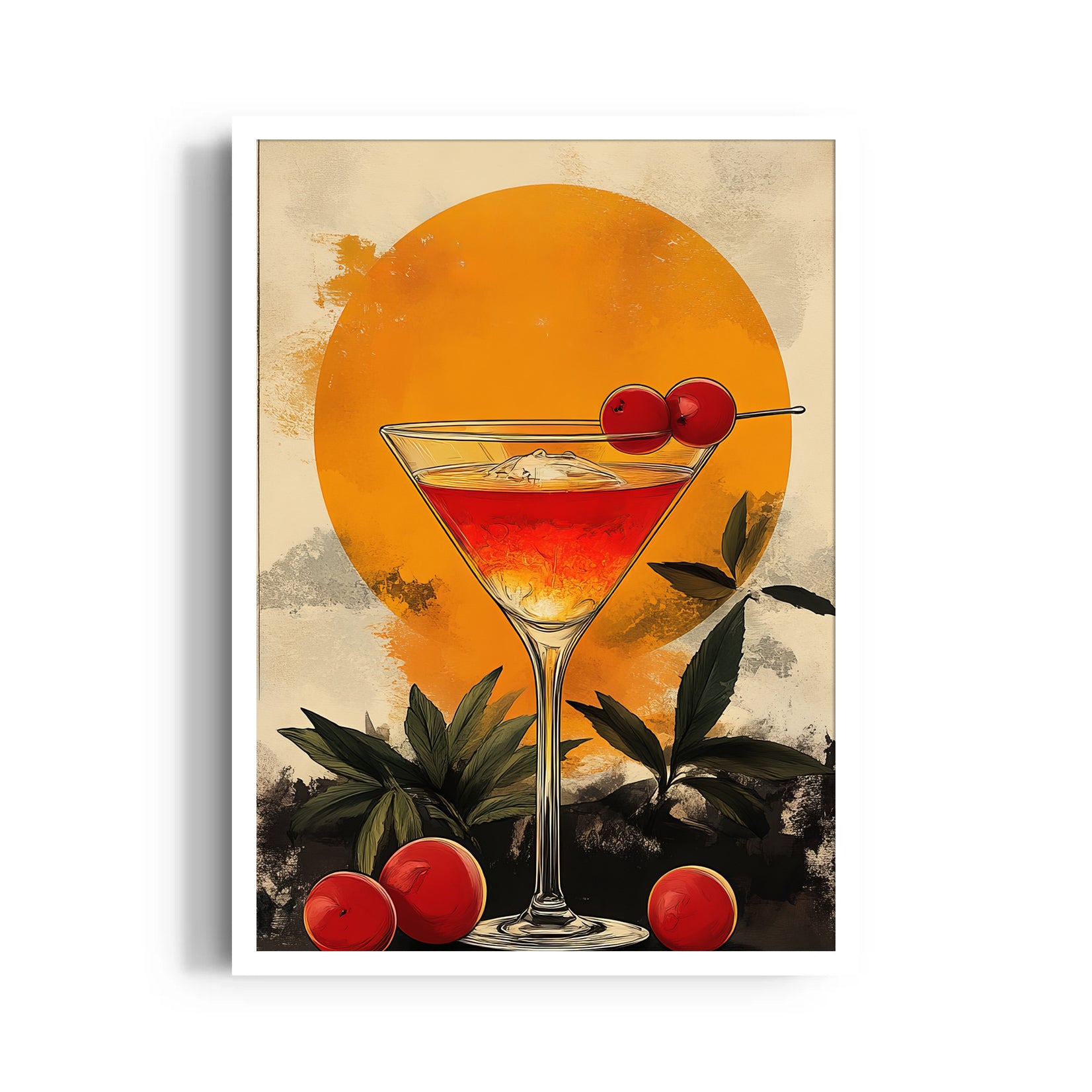 Sunset Cherry Martini ??? Cocktail Bar Wall Art