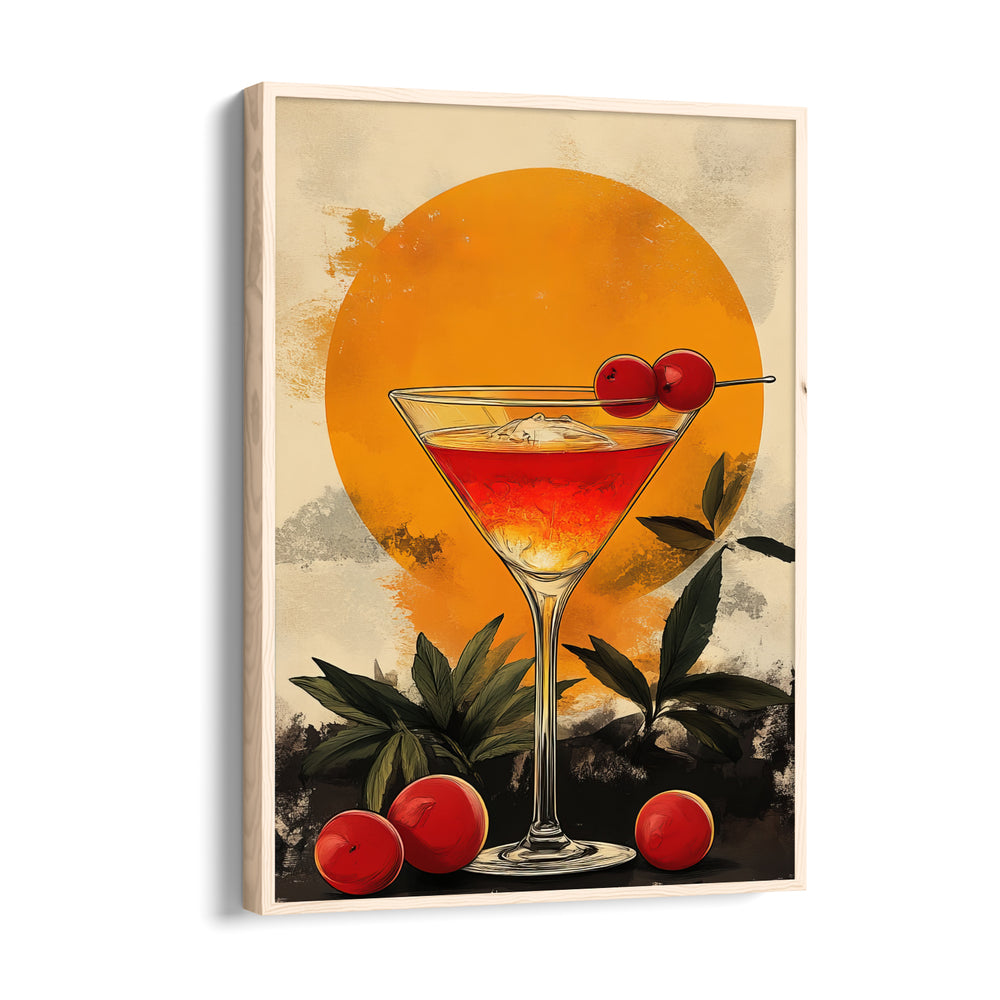 Sunset Cherry Martini - Cocktail Bar Wall Art - Pillow Fights