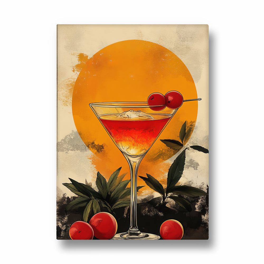 Sunset Cherry Martini - Cocktail Bar Wall Art - Pillow Fights