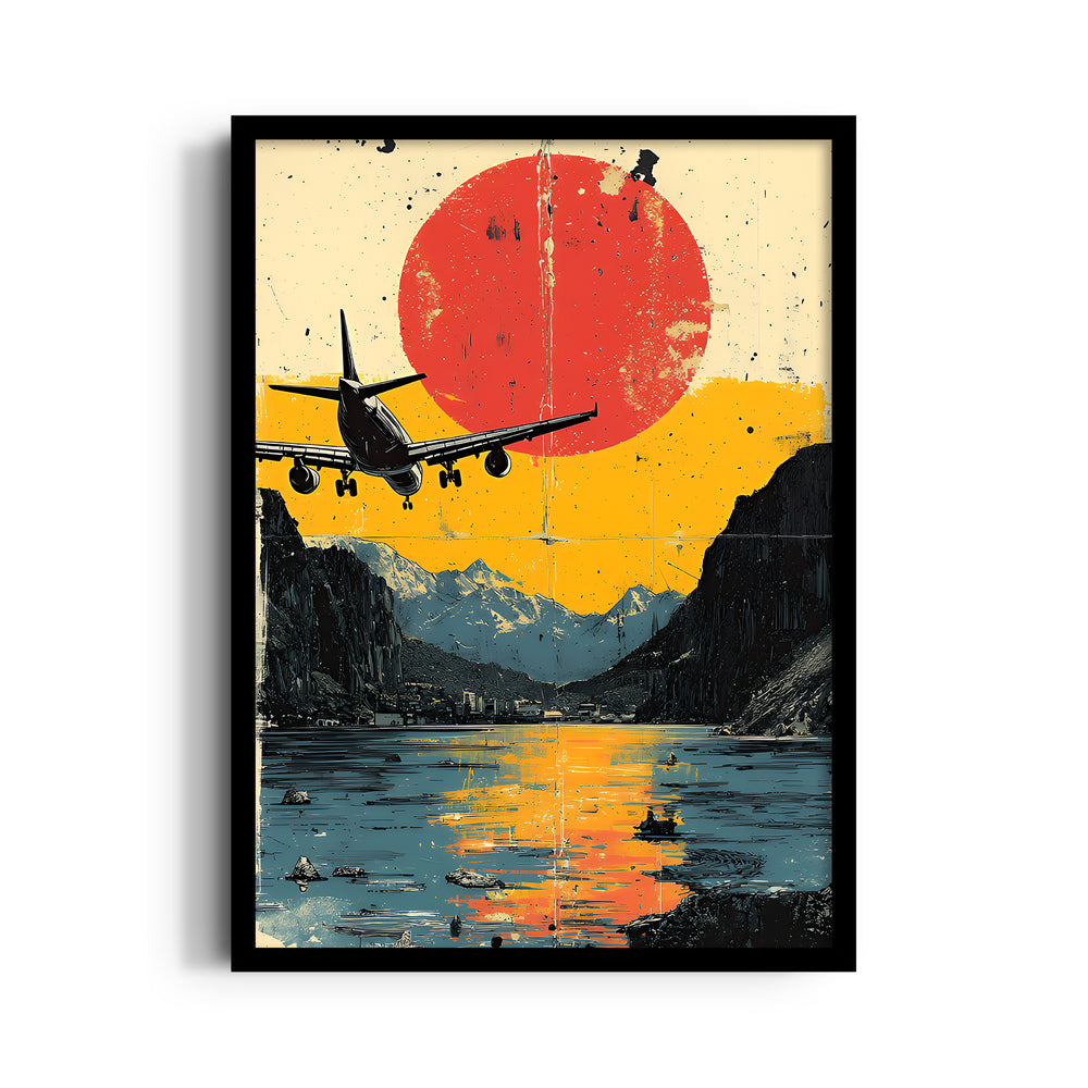 Sunset Horizon Flight - Travel Wall Art