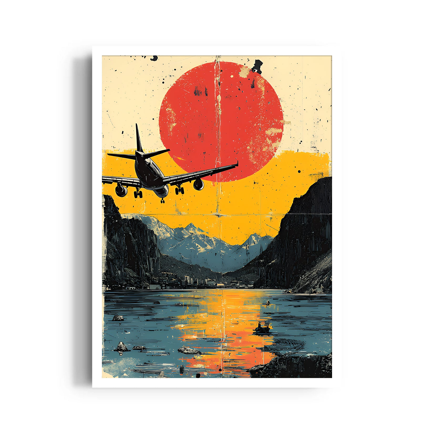 Sunset Horizon Flight - Travel Wall Art