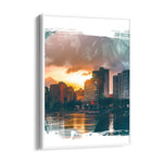 Sunset Waterfront Skyline ??? Modern Cityscape Wall Art - Pillow Fights