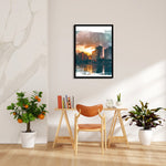 Sunset Waterfront Skyline ??? Modern Cityscape Wall Art - Pillow Fights