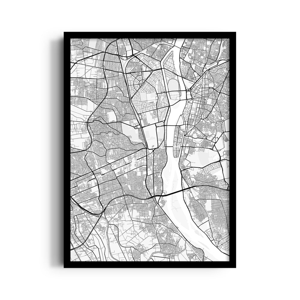 Timeless River Grid - street map wall art