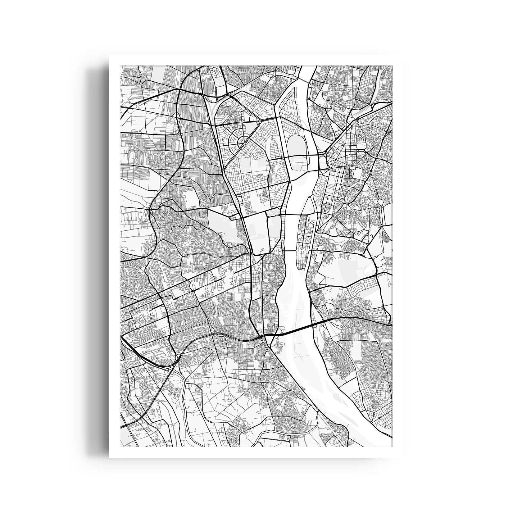 Timeless River Grid - street map wall art