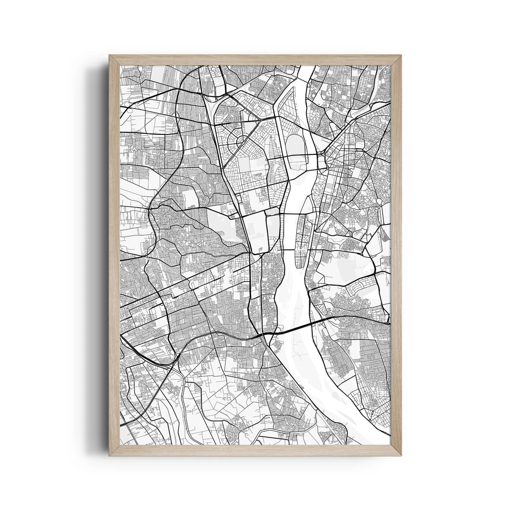 Timeless River Grid - street map wall art