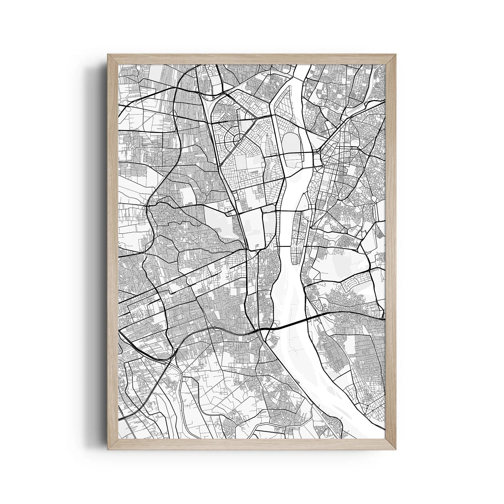 Timeless River Grid - street map wall art