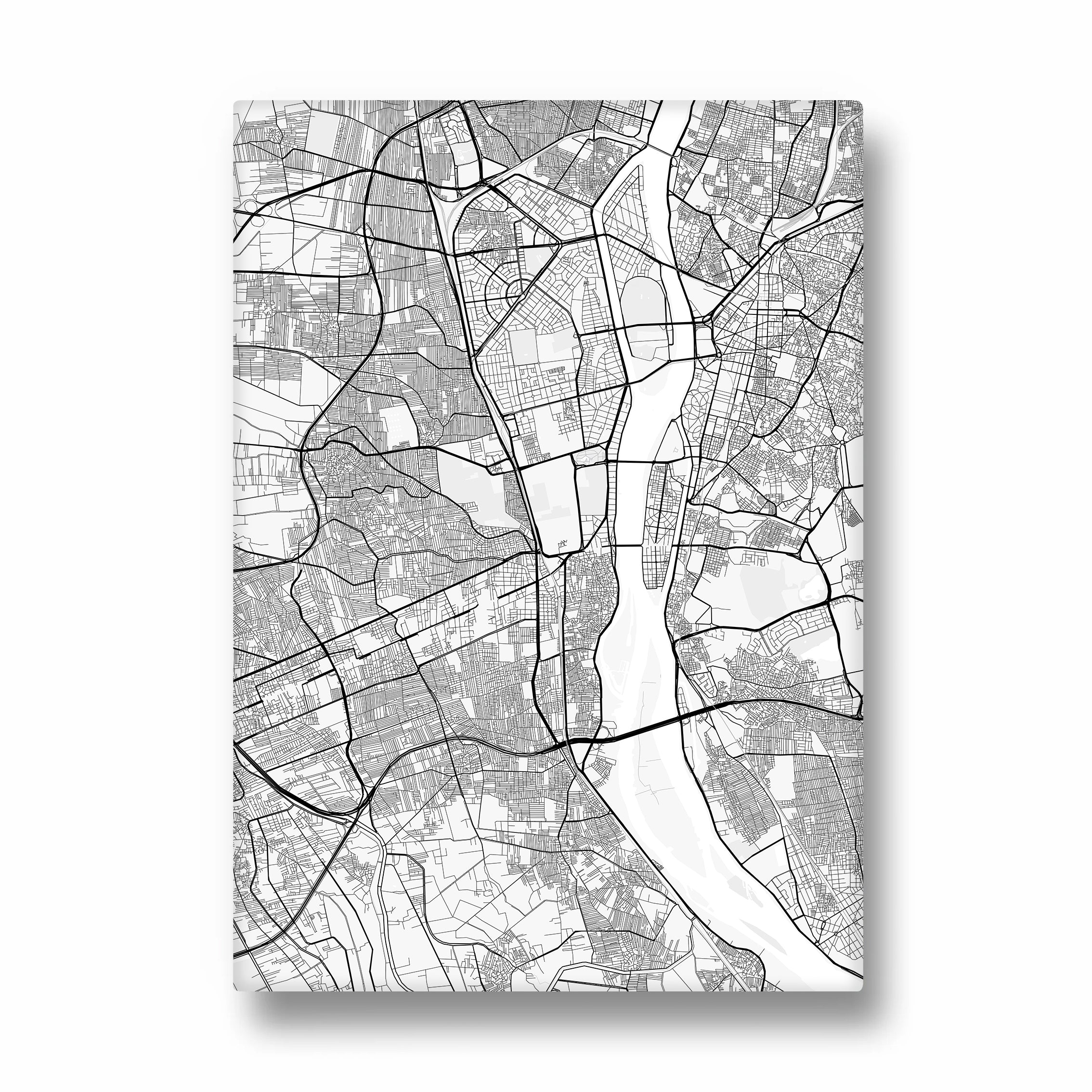 Timeless River Grid - street map wall art