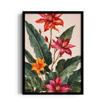 Tropical Scarlet Garden - Botanical Wall Art